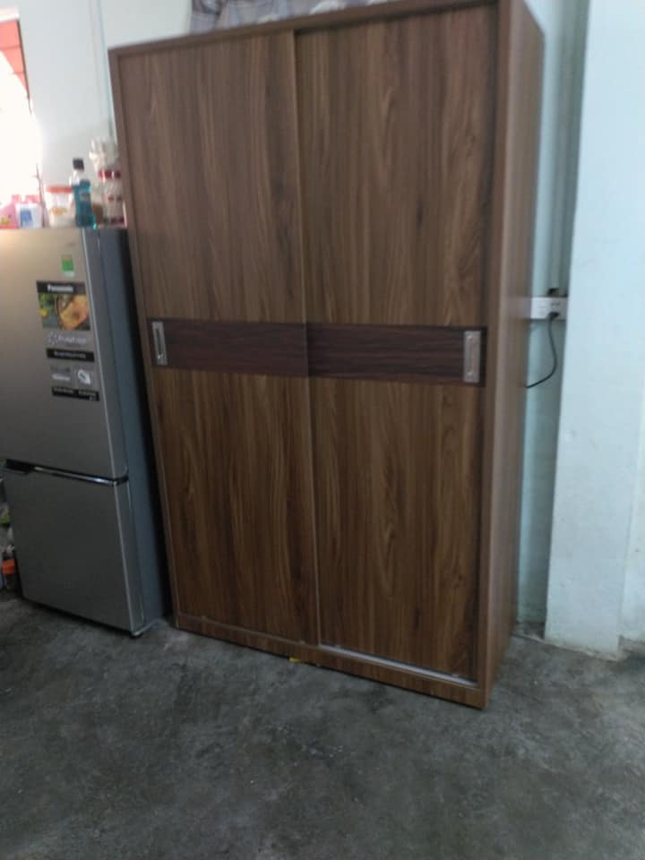 Tủ Quần Áo Cánh Trượt Gỗ Công Nghiệp - Màu Óc  Chó